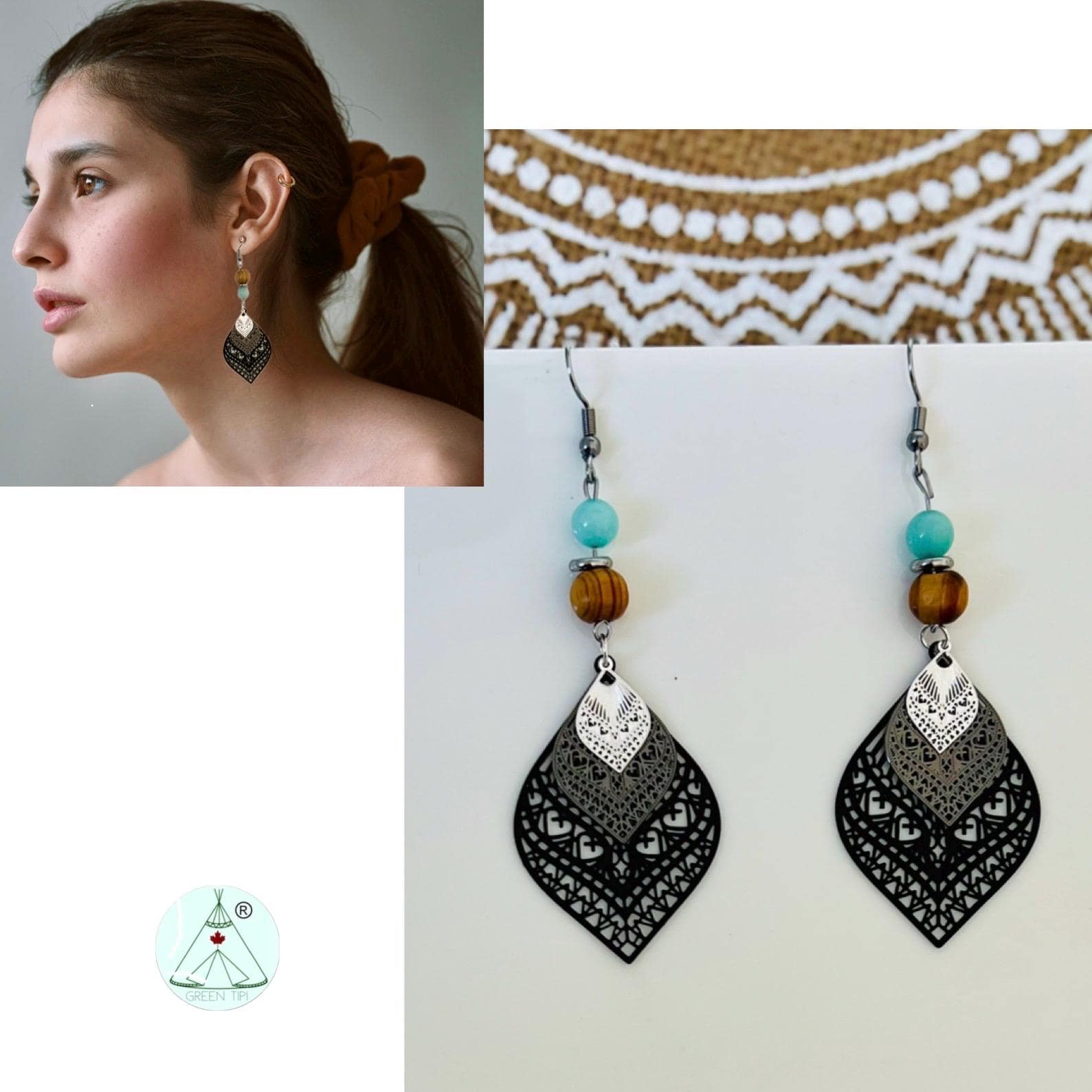 Edelstein Ohrringe Silber Edelstein Gold Hängend Hängeohrringe Heilstein Kunsthandwerk Blattohrringe Boho Edelstein Ohrringe Silber Edelstein Gold Hängend Hängeohrringe Heilstein Kunsthandwerk Blattohrringe Boho von GreenTipi