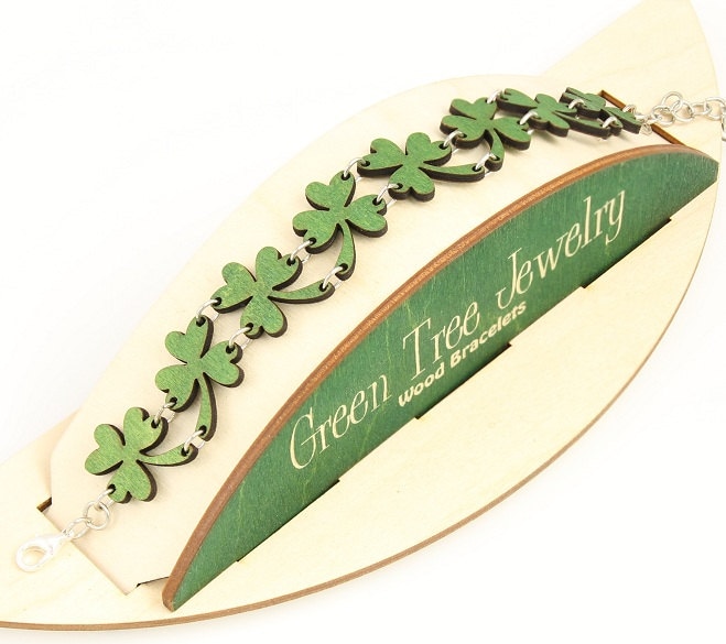 Shamrock Armband #7514A - Made in Usa von GreenTreeJewelry