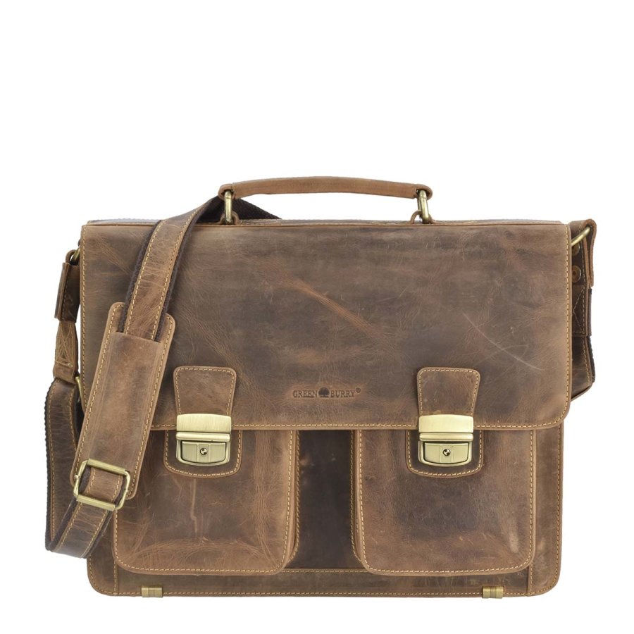 Greenburry Aktentasche Vintage Leder Herren 39x31cm 1710-25 von Greenburry