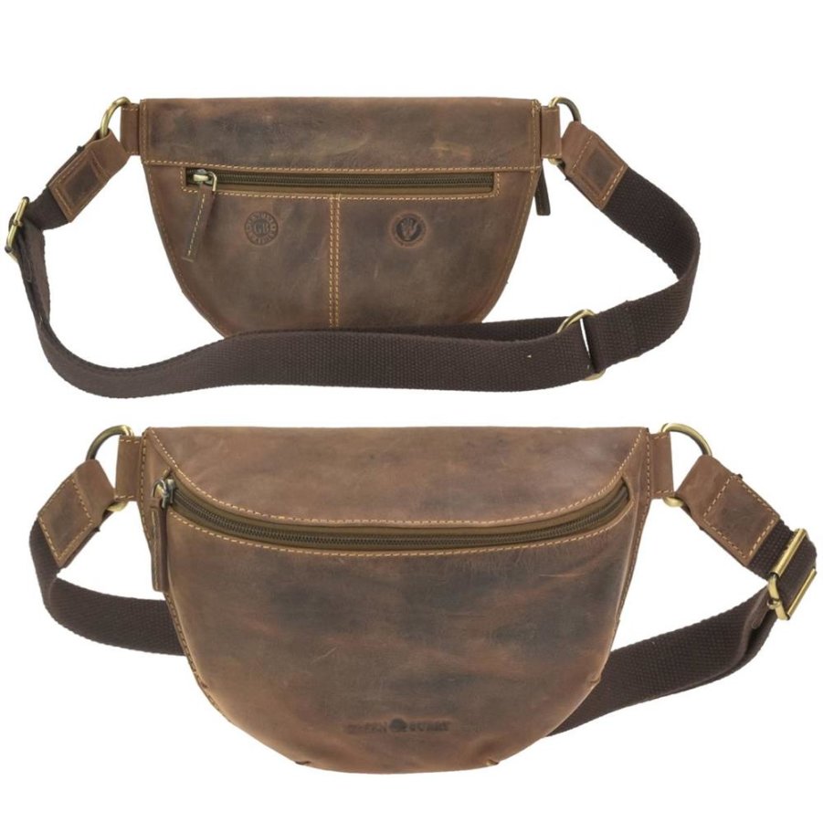 Bauchtasche Leder 26x17cm "Vintage" antikbraun | 1743D-25 Bauchtasche Leder 26x17cm "Vintage" antikbraun | 1743D-25 von Greenburry