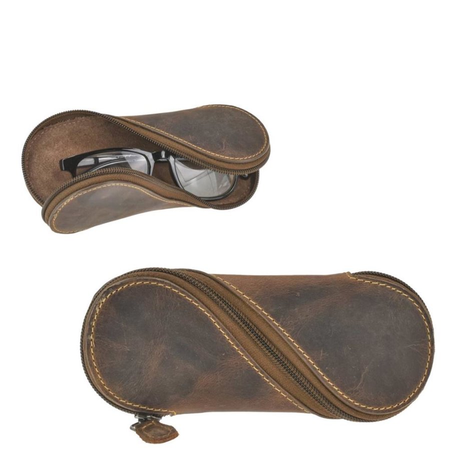 Brillenetui Leder 17x7cm "Vintage" antikbraun 1714-25 | Greenburry von Greenburry
