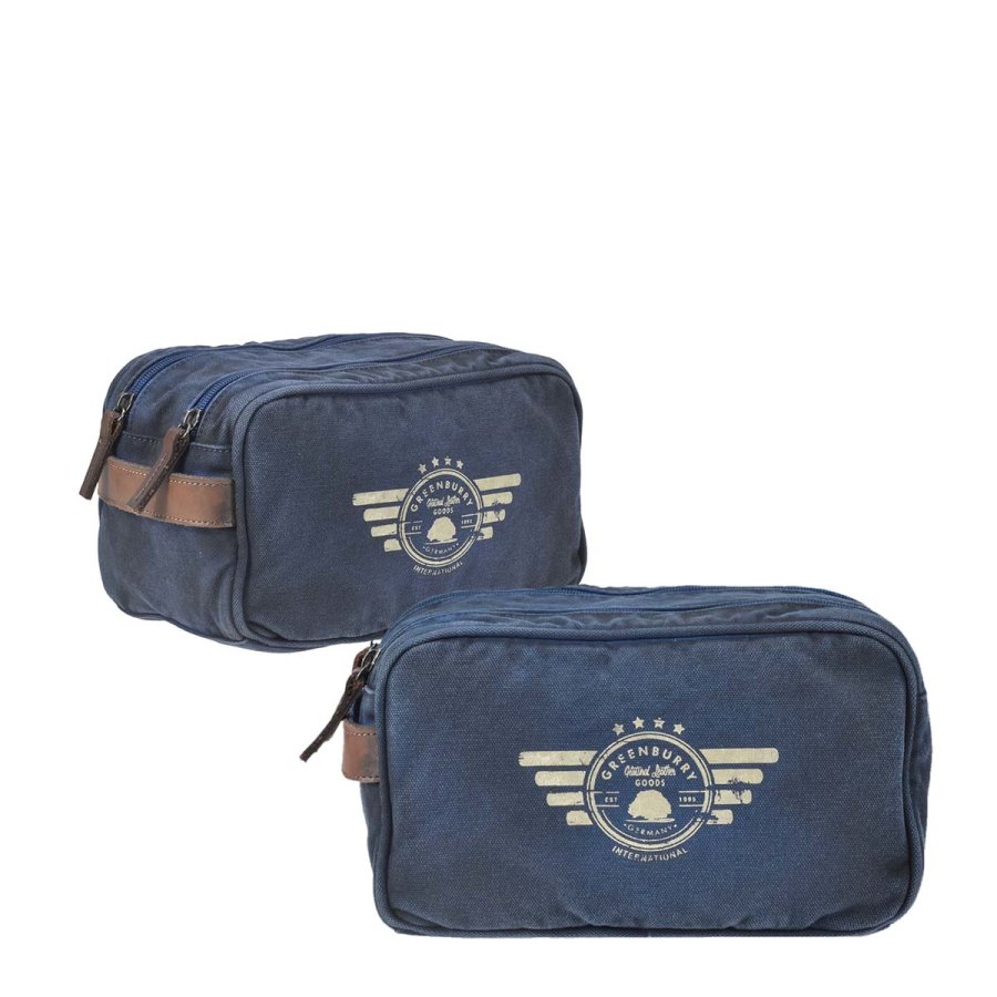 Kulturbeutel Canvas 26x16cm Aviator Blue Edition 5895 | Greenburry.de von Greenburry