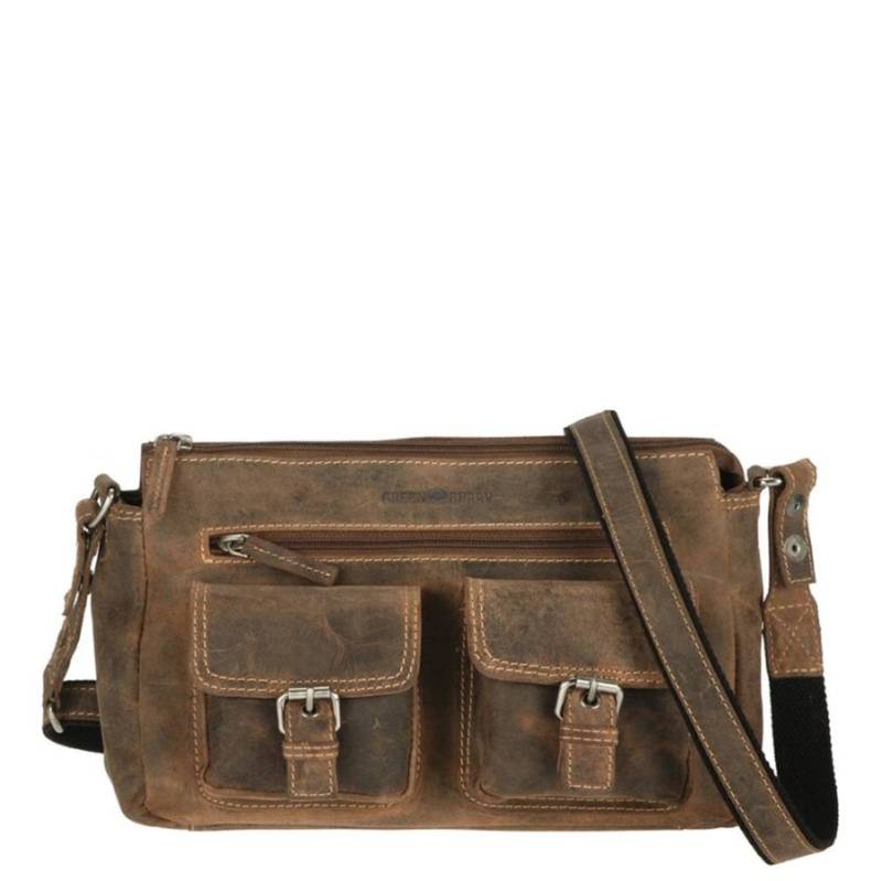 Schultertasche Leder 27x15cm "Vintage" antikbraun 1769-25 | Greenburry.de von Greenburry