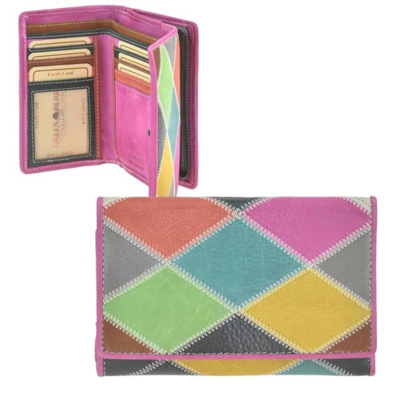 Geldbörse Leder 14x9cm "Candy Shop" zickzack bunt 864-99 | Greenburry von Greenburry