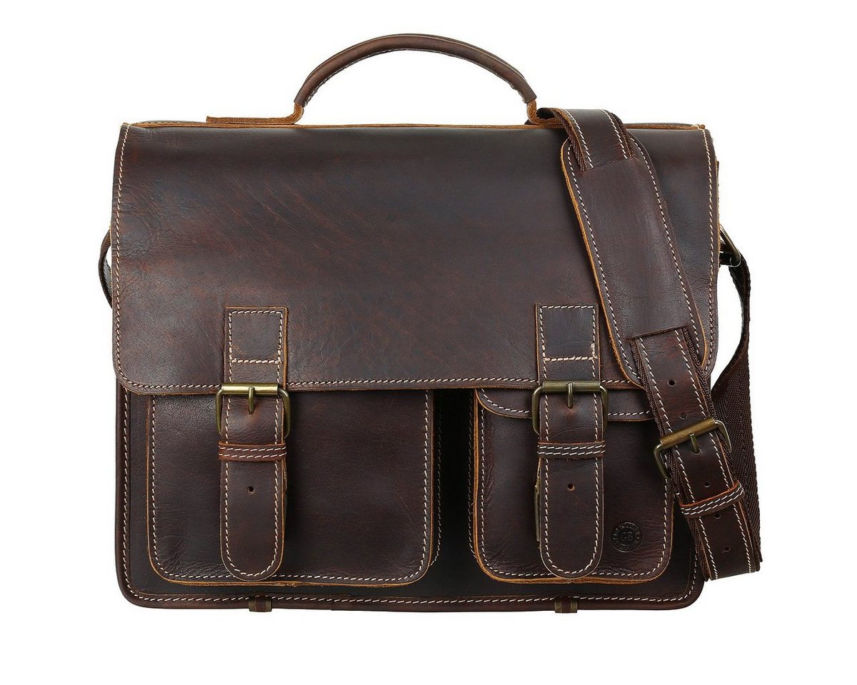 Greenburry Aktentasche Leder Aktentasche Schultertasche Lehrertasche 1128/NB von Greenburry