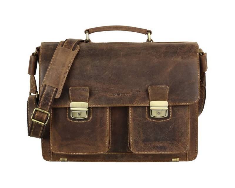 Greenburry Aktentasche Vintage Aktentasche Office Bag Leder braun 1710-25 von Greenburry