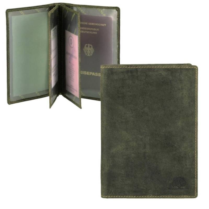 Greenburry Ausweisetui Leder 3-teilig oliv Vintage 328B-30 von Greenburry