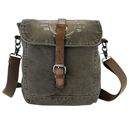 Greenburry Aviator 5902-30 Messenger Schultertasche aus Leder und Canvas von Greenburry