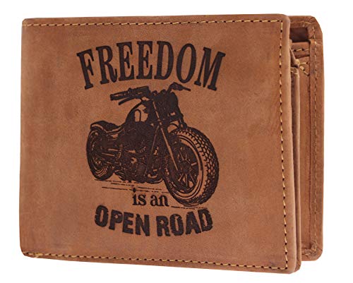 Greenburry Biker-Geldbeutel aus Leder - Portemonnaie für Biker und Trucker aus Leder - Biker-Geldbeutel in Querformat - 12,5 x 9,5 x 2,5cm von Greenburry