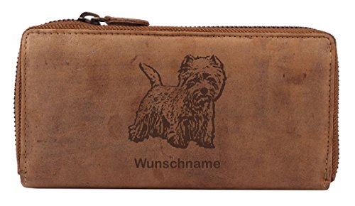 Greenburry Damen Geldbörse Portemonnaie Hunde Motiv West Highland White Terrier inkl. Wunschnamen von Greenburry