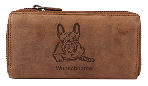 Greenburry Portemonnaie Frauen Geldbeutel mit Motiv Französische Bulldogge inkl. Wunschnamen von Greenburry
