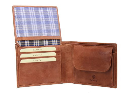 Greenburry Full Grain Vintage Portmonee Leder Geldbörse Cognac | Querformat von Greenburry