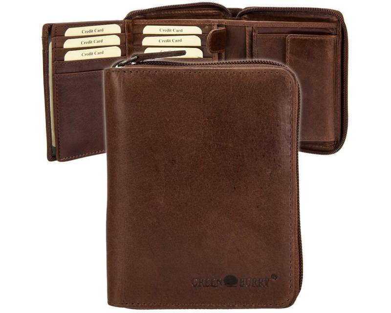 Greenburry Geldbörse Burnt Cow Leder Reißverschluss Geldbörse 4801-24 von Greenburry
