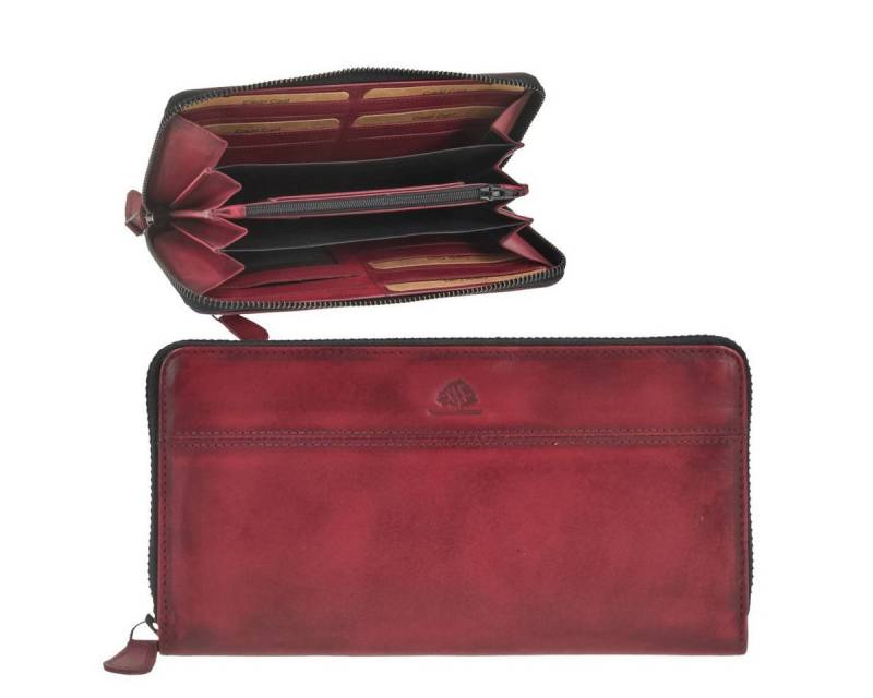 Greenburry Geldbörse "Destressed" Leder Portemonnaie Damen groß mit RFID Schutz, Querformat, Lederbörse, Portemonnaie, 19x10cm von Greenburry