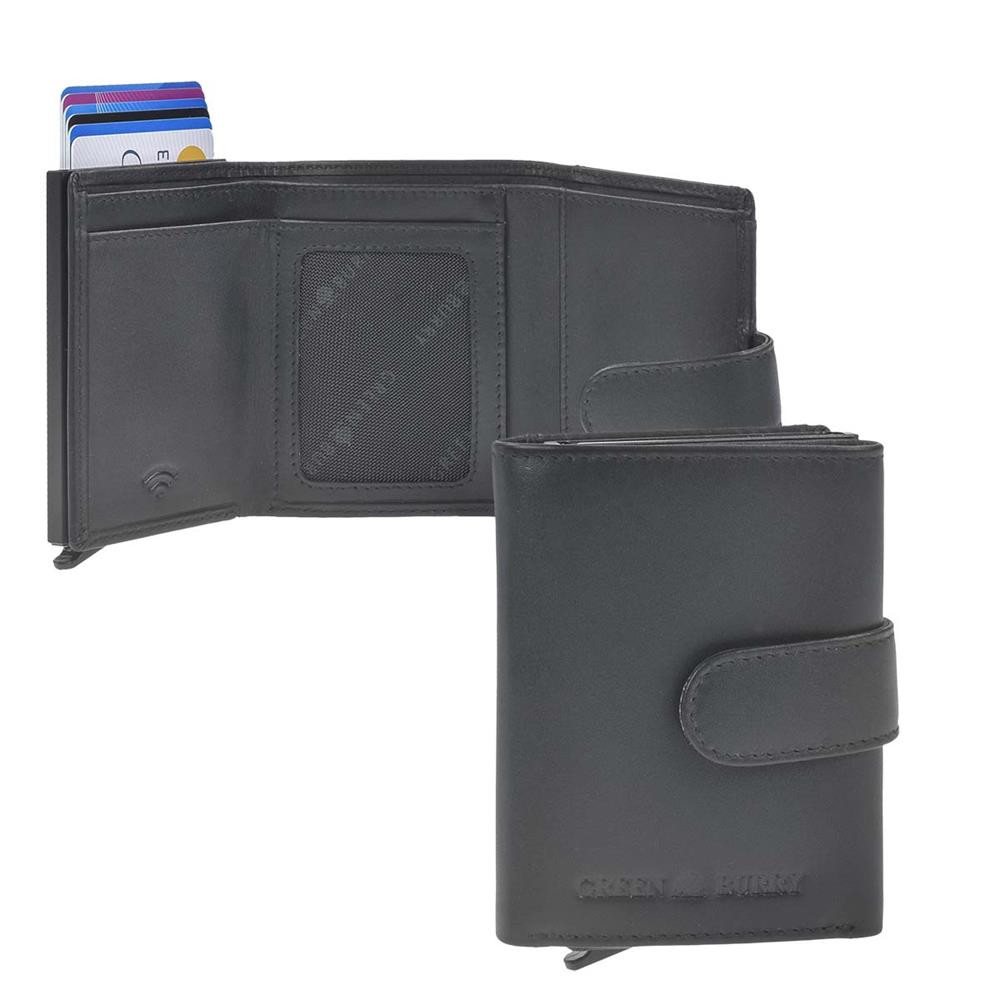 Greenburry Geldbörse "Royal Nappa" Kartenbörse Herren klein 8x10cm, Card-Slider RFID, Lederbörse, Herrenbörse, Kartenetui von Greenburry