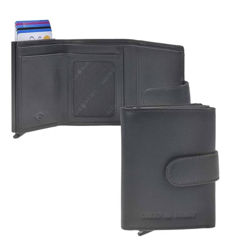 Greenburry Geldbörse "Royal Nappa" Kartenbörse Herren klein 8x10cm, Card-Slider RFID, Lederbörse, Herrenbörse, Kartenetui von Greenburry
