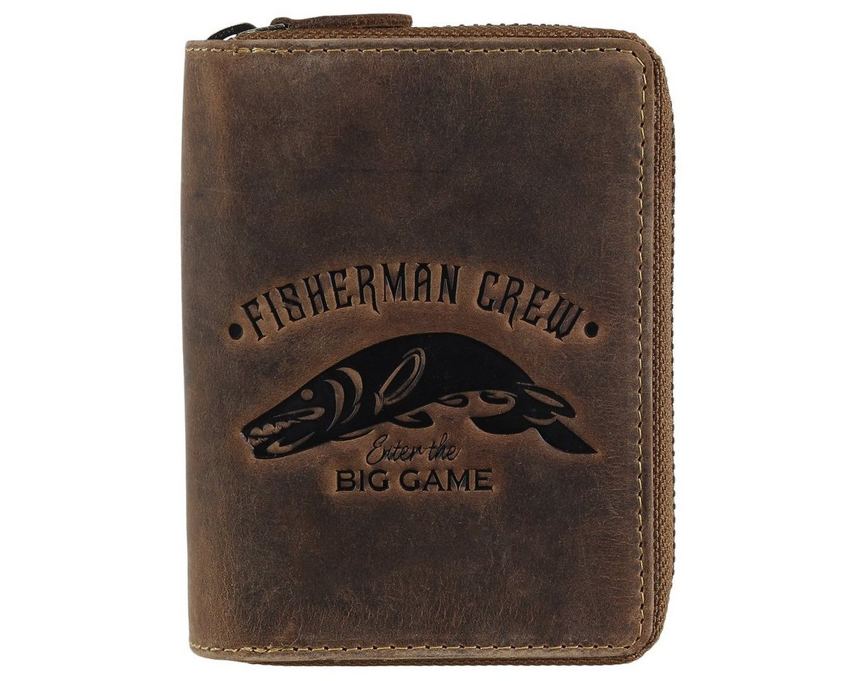 Greenburry Geldbörse Vintage Fisherman Crew Leder Geldbörse BV-821A-FC-Pike Hecht von Greenburry