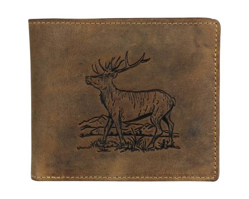Greenburry Geldbörse Vintage Herren Leder Geldbörse Portemonnaie 1702-Stag-3 von Greenburry