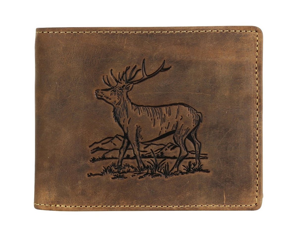 Greenburry Geldbörse Vintage Herren Leder Geldbörse Portemonnaie 1796-Stag-3 von Greenburry