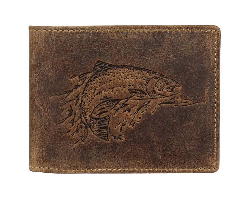 Greenburry Geldbörse Vintage Huntsman Trophy RFID Leder Geldbörse BV-1705-HT-Fish von Greenburry
