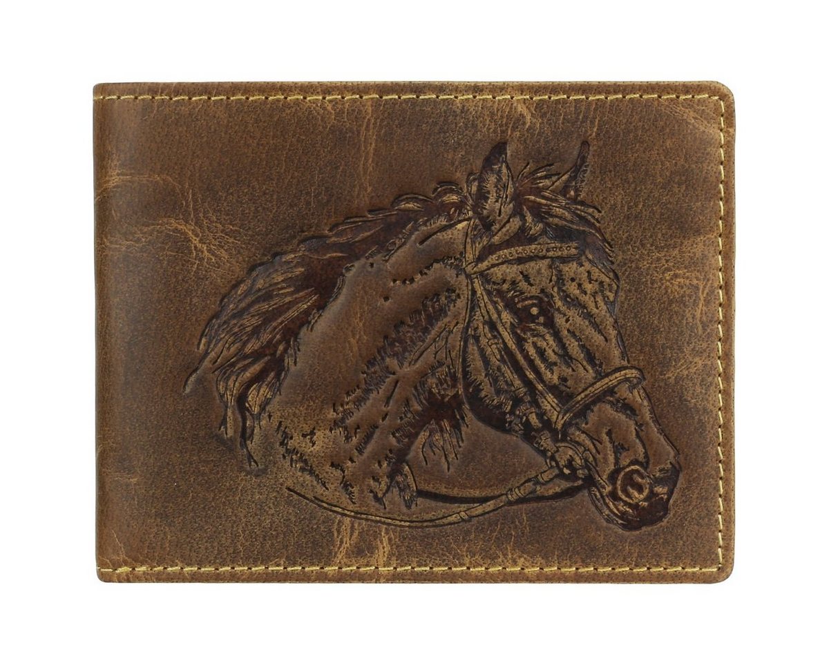 Greenburry Geldbörse Vintage Leder Geldbörse Portmonee Geldbeutel Pferd 1705-Horse-25 von Greenburry