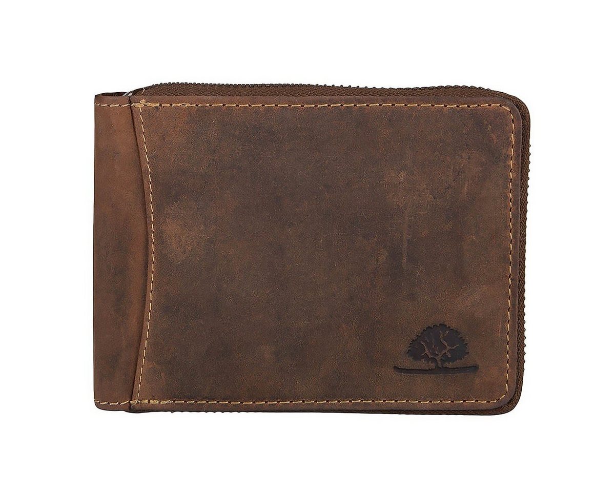 Greenburry Geldbörse Vintage Leder Reißverschluss Geldbörse 1666-25 von Greenburry