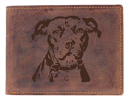 Greenburry Herren-Geldbörse mit Hunde Motiv American Staffordshire Terrier, Leder Geldbeutel von Greenburry