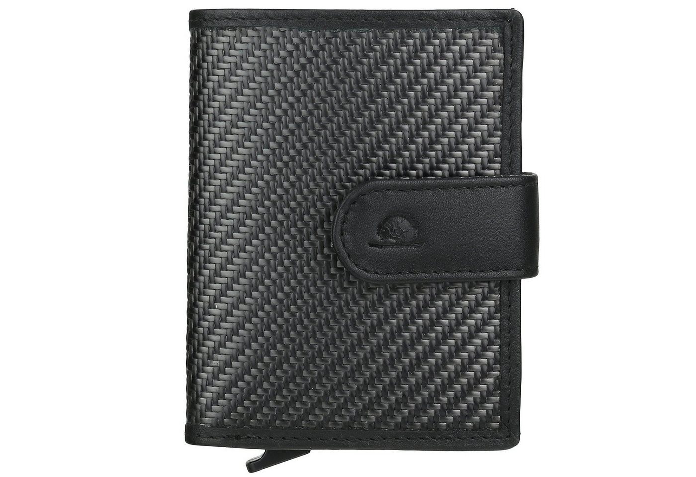 Greenburry Kartenetui RFID Leder Card-Slider Coin Carbon Nappa Kartenetui 1137-20 von Greenburry