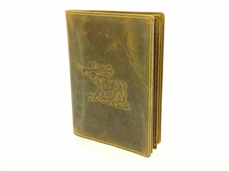 Greenburry Kartenetui große Jagd Ausweismappe Hirsch 11,5x16 cm braun von Greenburry