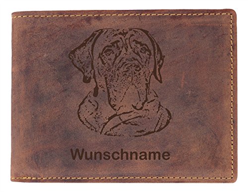 Greenburry Leder Geldbörse mit Deutsche Dogge Motiv von Greenburry