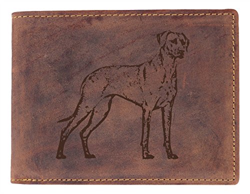 Greenburry Leder Geldbörse mit Hunde Motiv Rhodesian Ridgeback von Greenburry