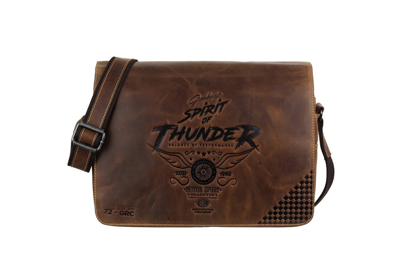 Greenburry Messenger Bag Racing Collection Leder Messenger Schultertasche 0836-25 von Greenburry