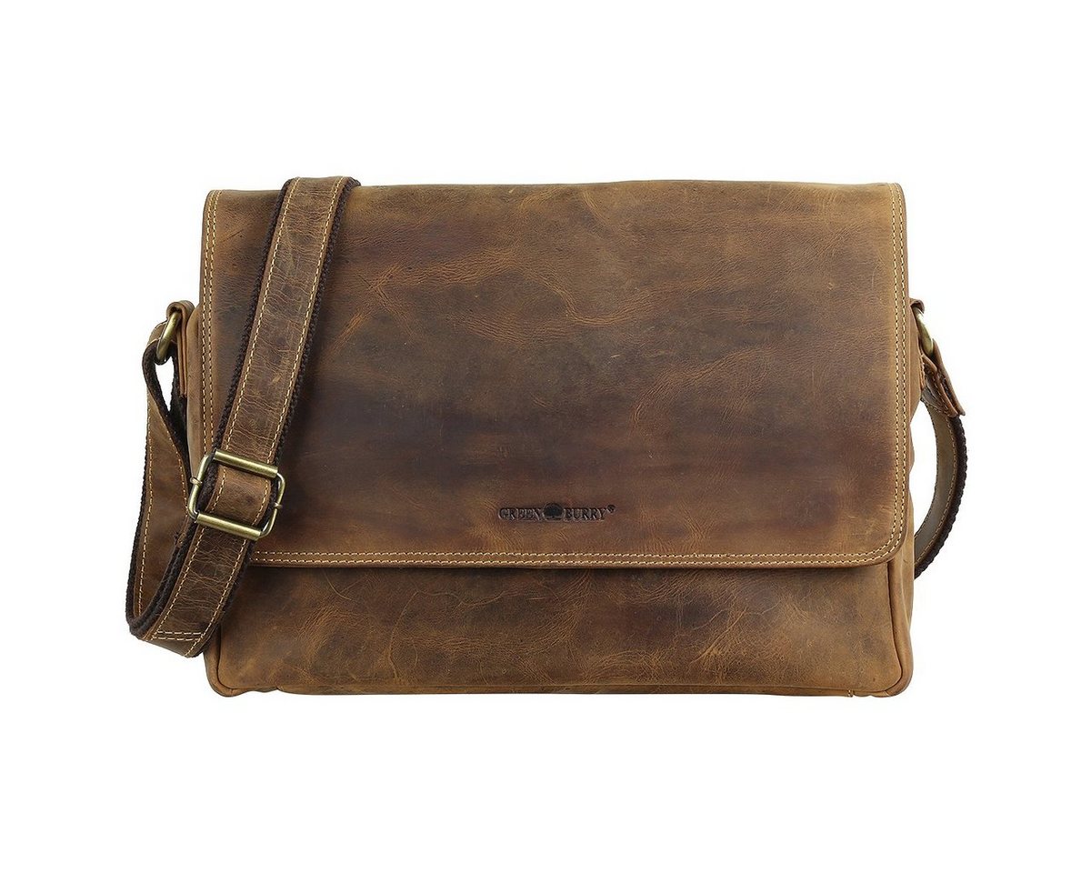 Greenburry Messenger Bag Vintage Messenger A4 Umhängetasche Leder braun 1731-25 von Greenburry