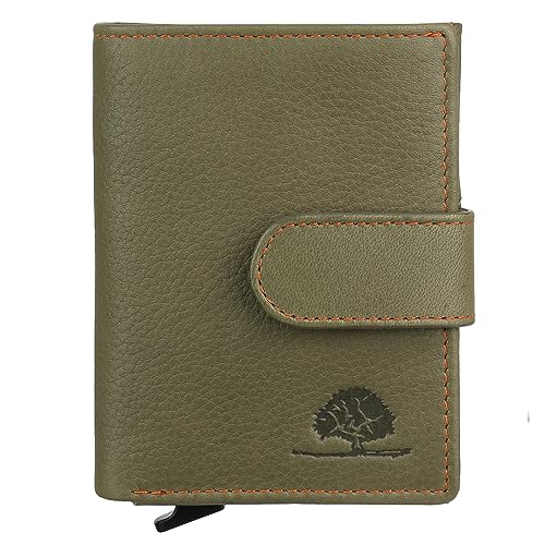 Greenburry RFID Leder Card-Slider Kings Nappa Kartenetui Kreditkartenetui 1150, Farbe:Grape Green von Greenburry