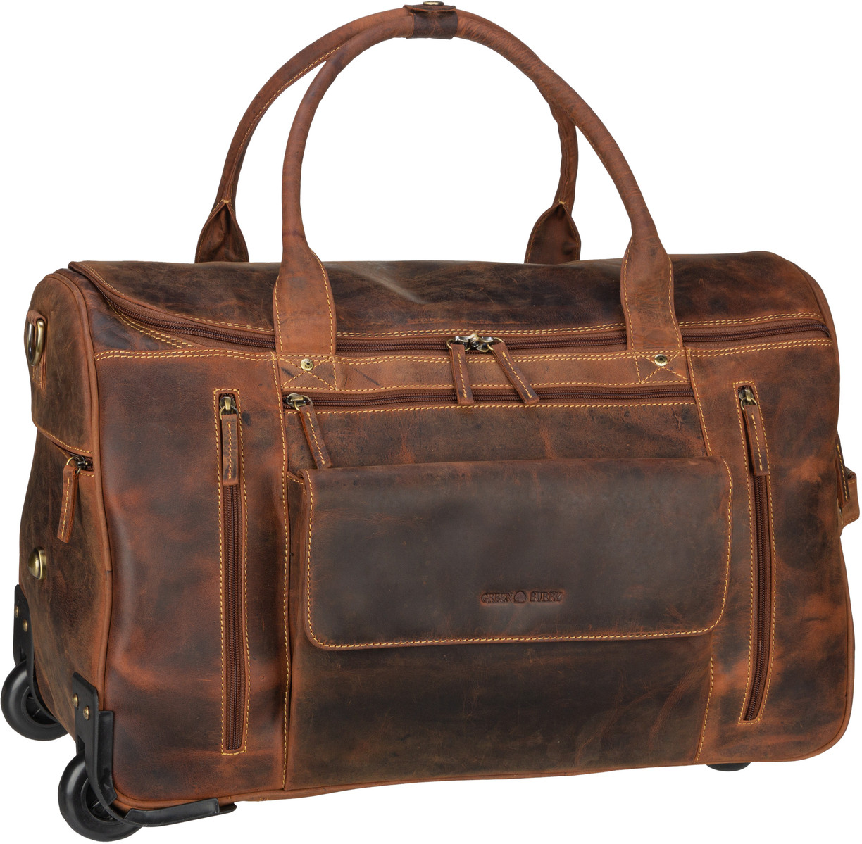 Greenburry Vintage Traveller 1736  in Braun (62.4 Liter), Reisetasche mit Rollen von Greenburry