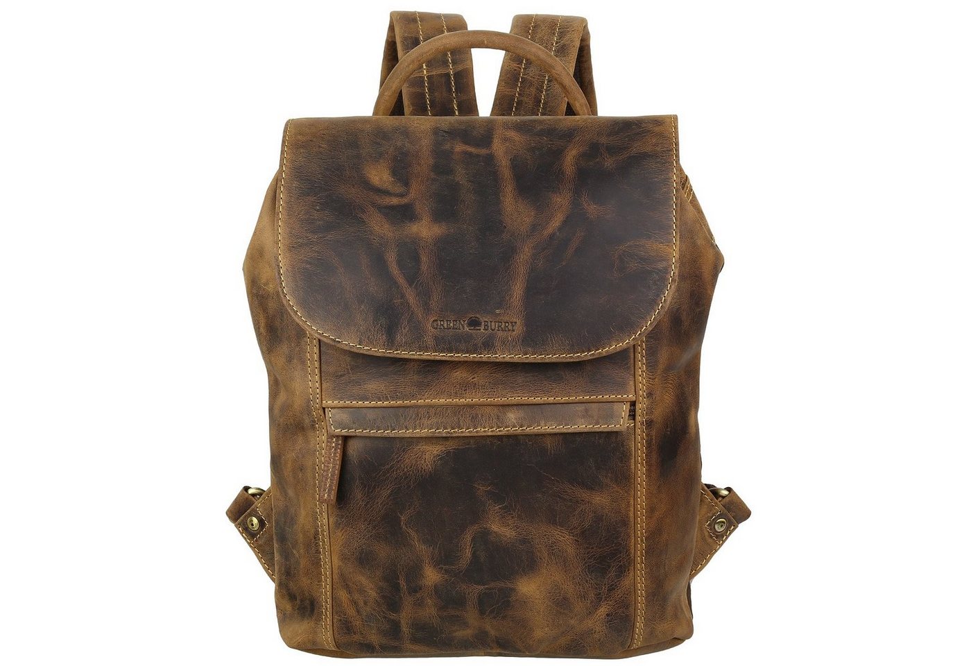 Greenburry Rucksack Vintage City Leder Rucksack Backpack Daypack Braun 1545-25 von Greenburry