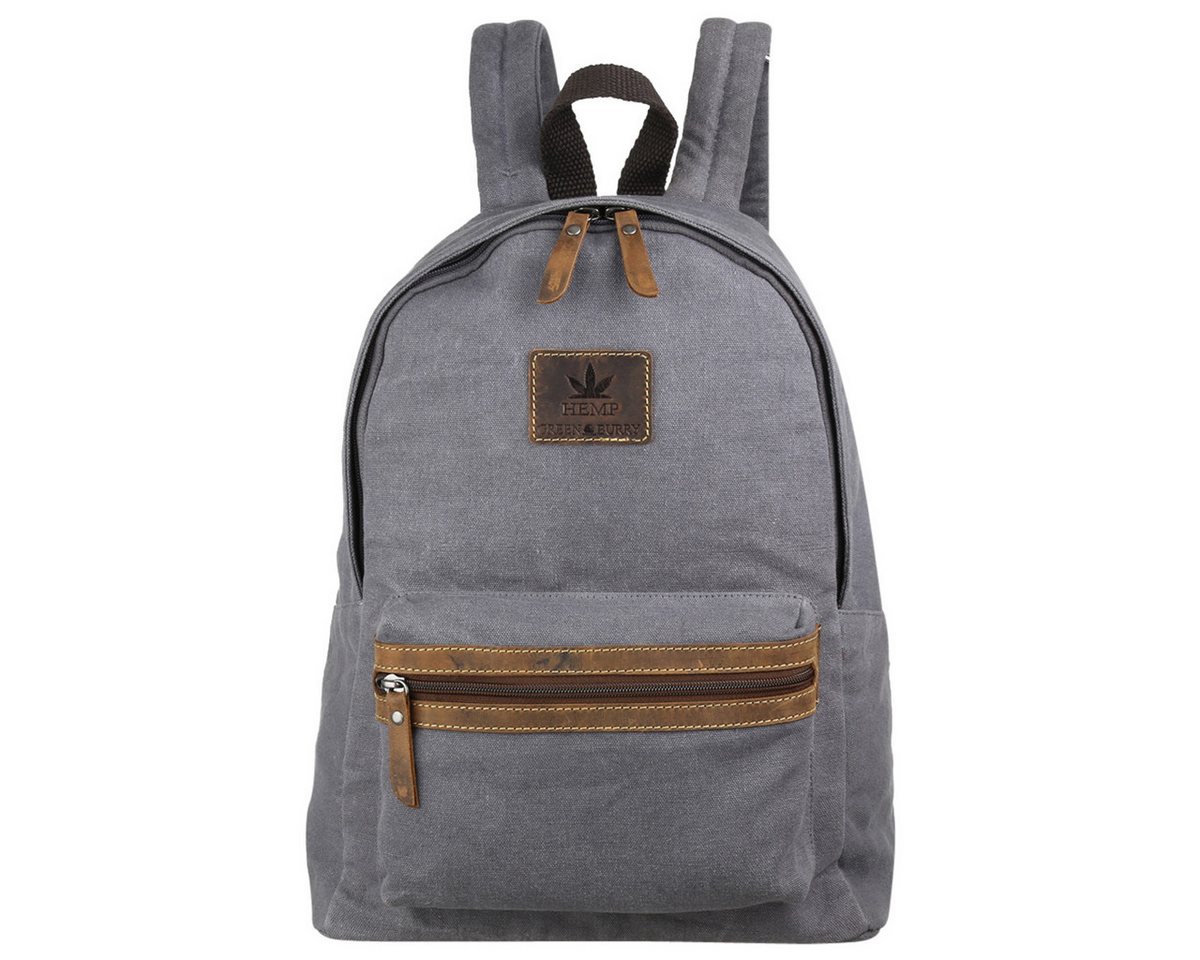 Greenburry Rucksack Vintage Hemp Rucksack Hanf Backpack Daypack 5921, Material aus 55% Hanffasern und 45% Baumwolle in Verbindung mit Leder von Greenburry