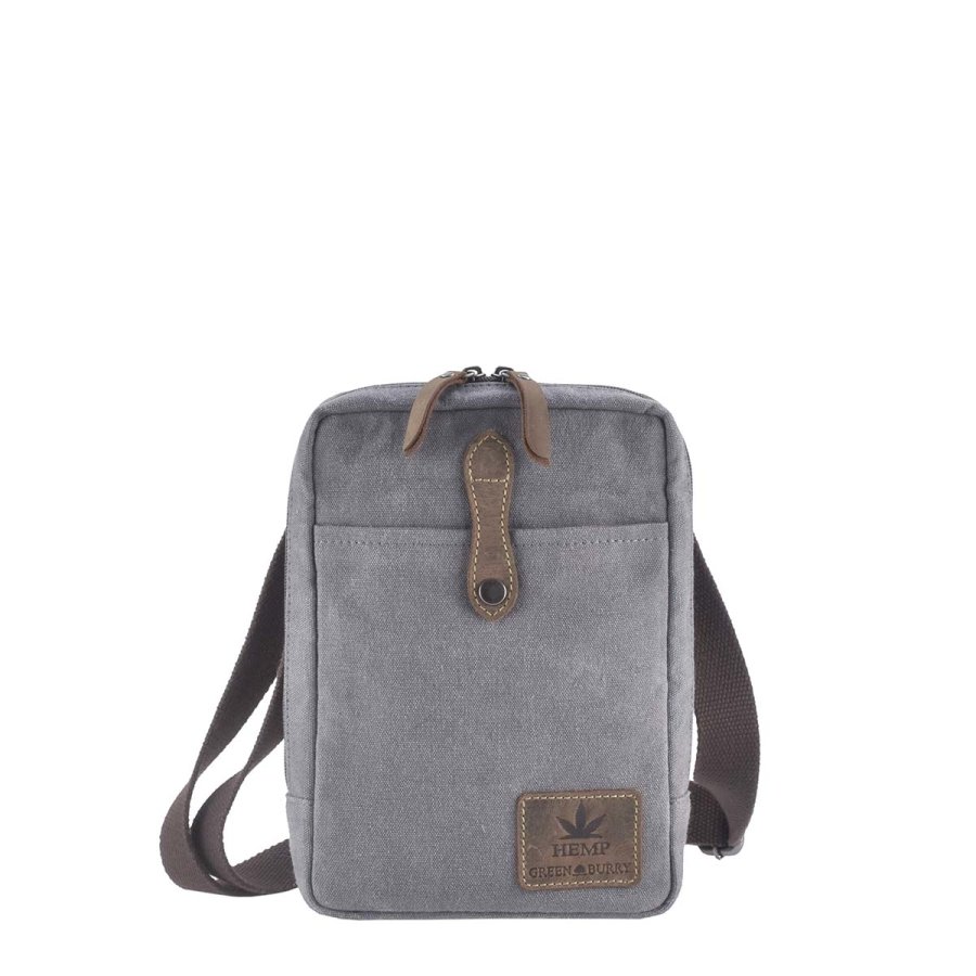 Crossbody Bag Hanf 19x26cm "Vintage Hemp" grau 5926-29 | Greenburry.de von Greenburry