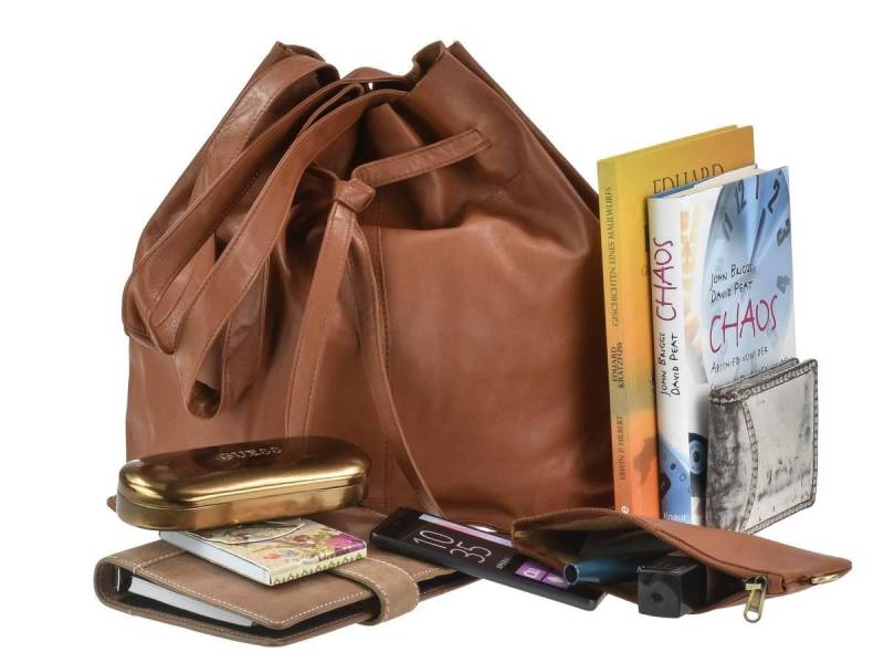 Greenburry Shopper "Eva" Beuteltasche Leder 37x32cm, Beuteltasche, mit kleiner Bag in Bag Tasche von Greenburry