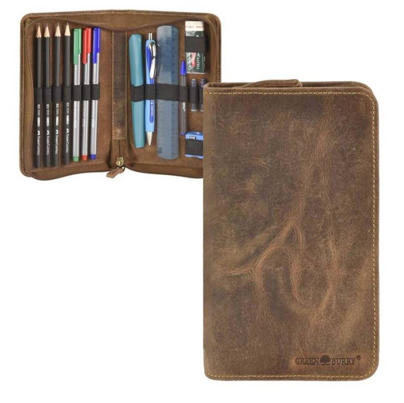 Stiftetui Leder "Vintage" antikbraun 1575-25 | Greenburry.de von Greenburry