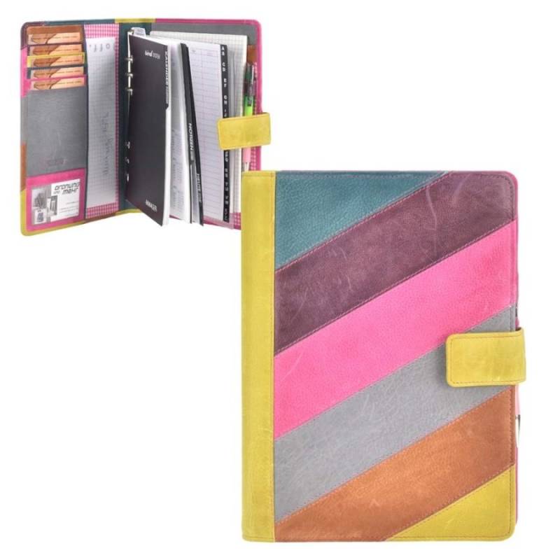 Terminplaner Leder A5 19x25cm mit Riegel "Candy Shop" bunt 871-77 | Greenburry.de von Greenburry