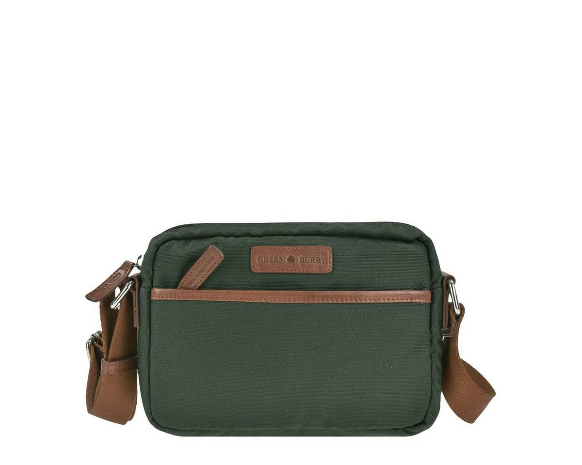 Greenburry Umhängetasche Madeleine" Nylon Crossbag 24x16cm kleine Crossover Tasche, leicht, kompakt, praktisch, langer Gurt, grün" von Greenburry