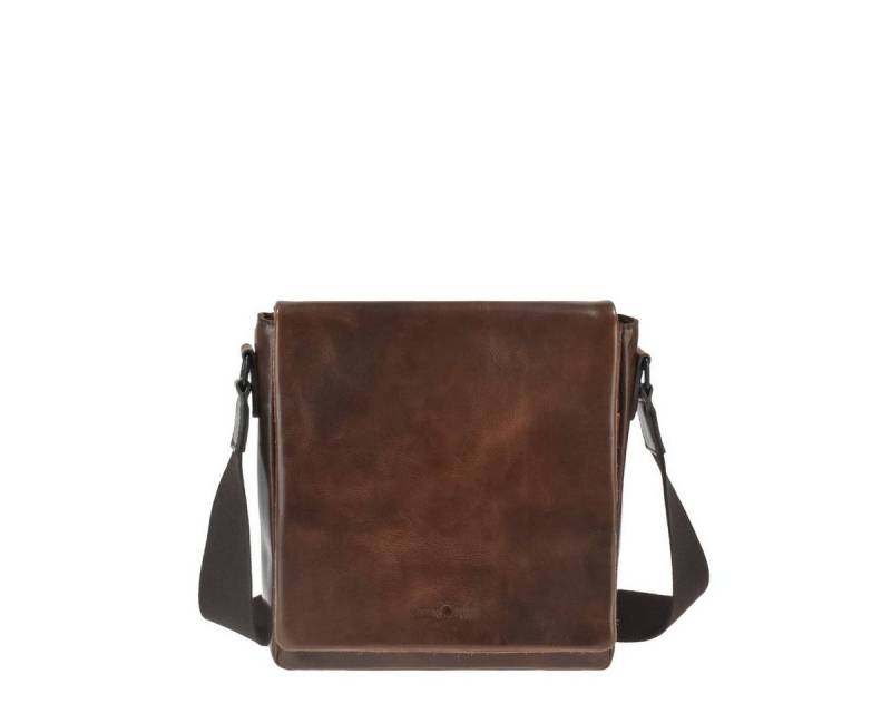 Greenburry Umhängetasche "Newport" Leder Tasche 26x25cm Herren Damen, Hauptfach 22x22cm, 160cm Schultergurt von Greenburry
