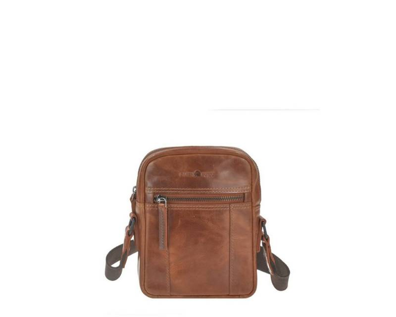 Greenburry Umhängetasche "Newport" Leder Tasche kleine Herrentasche Umhänger 17x20cm, Hauptfach 14x18cm, 145cm Schultergurt von Greenburry