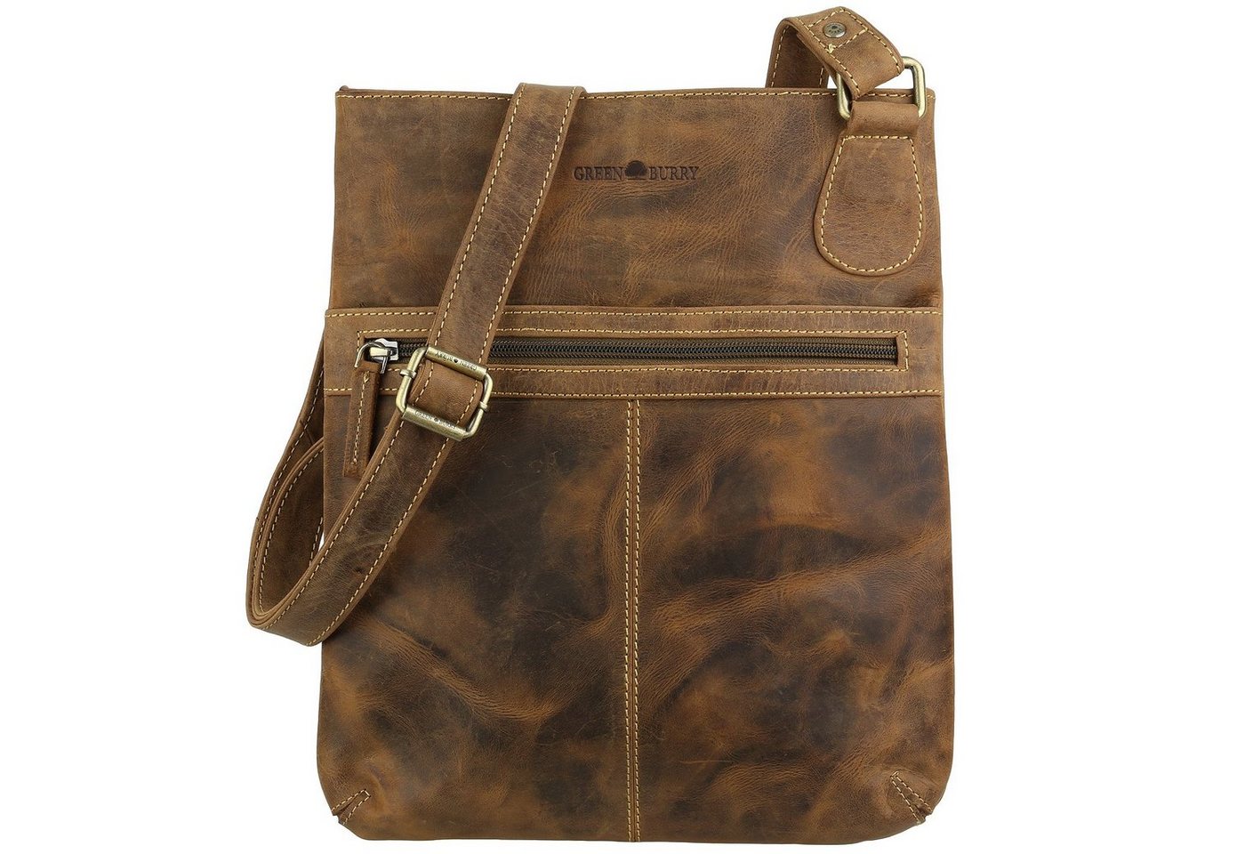 Greenburry Umhängetasche Vintage Leder Umhängetasche Schultertasche Crossbag 1566-25 von Greenburry