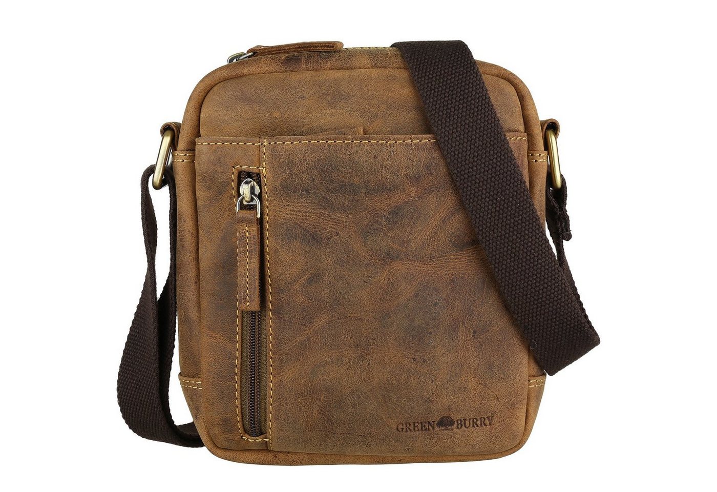 Greenburry Umhängetasche Vintage kleine Leder Crossover Bag Umhängetasche 1556-25 von Greenburry