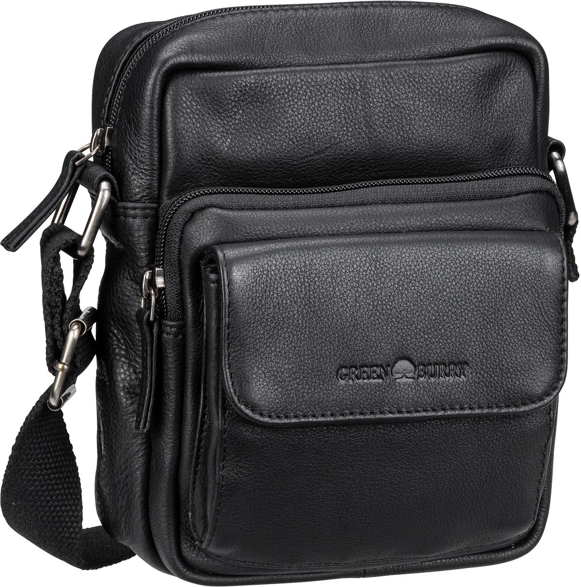 Greenburry Vintage 1542 Travel Crossbody Bag  in Schwarz (2.7 Liter), Umhängetasche von Greenburry