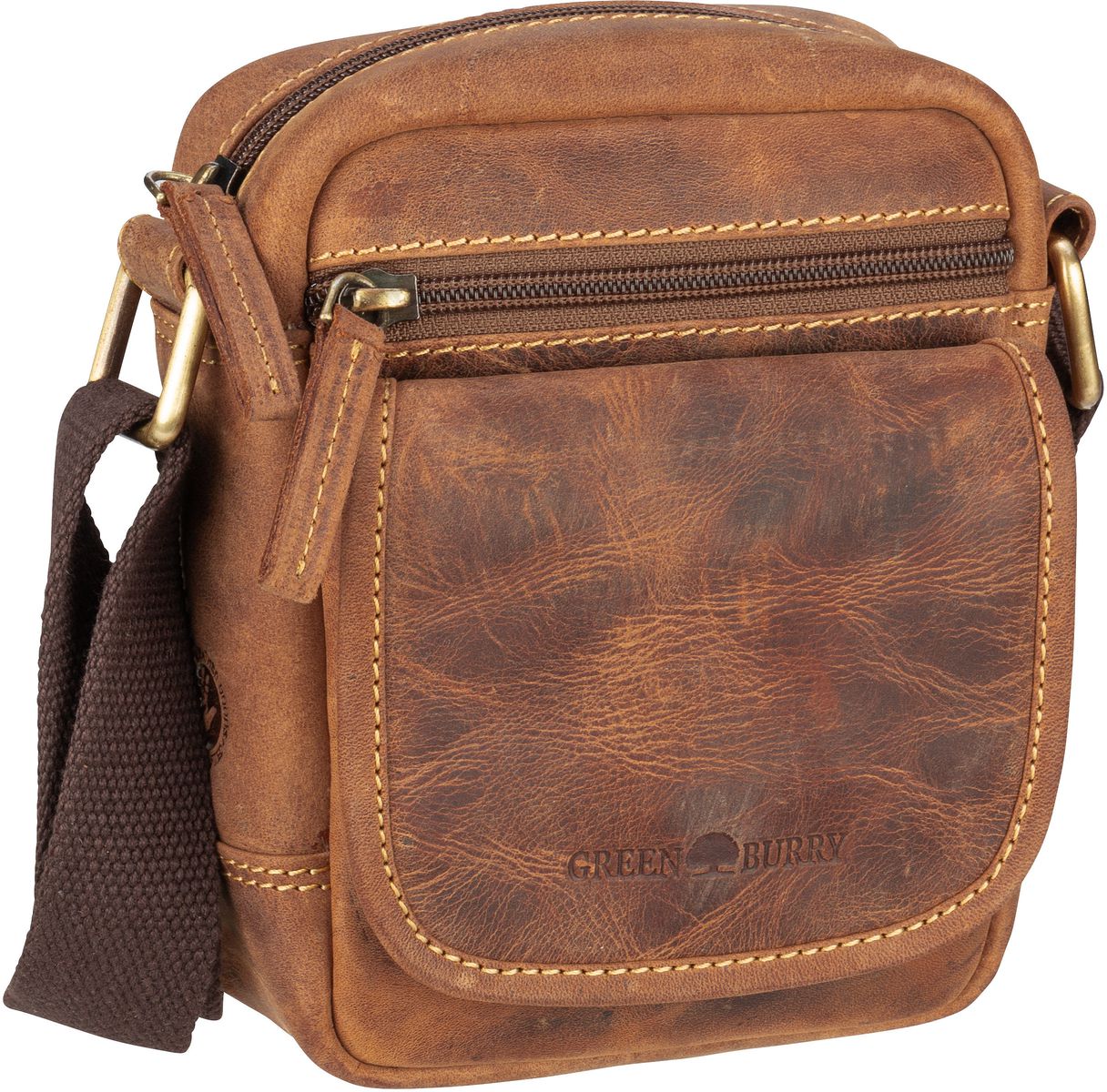 Greenburry Vintage 1557 Crossbody Bag  in Braun (1.9 Liter), Umhängetasche von Greenburry