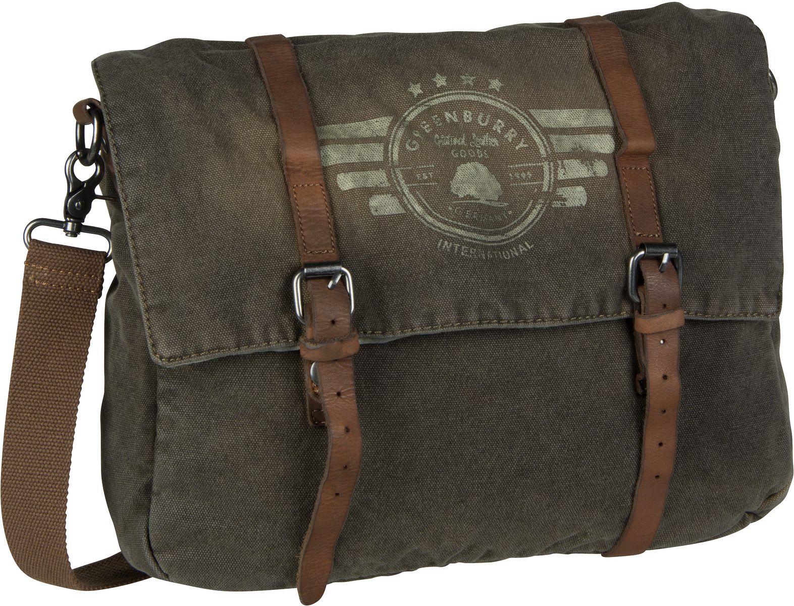 Greenburry Vintage Aviator 5901 Messenger  in Oliv (8.4 Liter), Umhängetasche von Greenburry