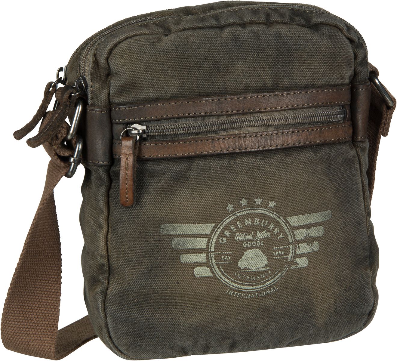 Greenburry Vintage Aviator 5904 Shoulderbag  in Oliv (2.6 Liter), Umhängetasche von Greenburry